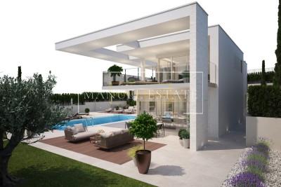 EXCLUSIVE MODERN VILLA OF 317 M² ON A 1000 M² PLOT WITH A VIEW OF THE MIRNA RIVER, THE SEA, AND THE SURROUNDING AREA - BRTONIGLA, ISTRIA! - under construction